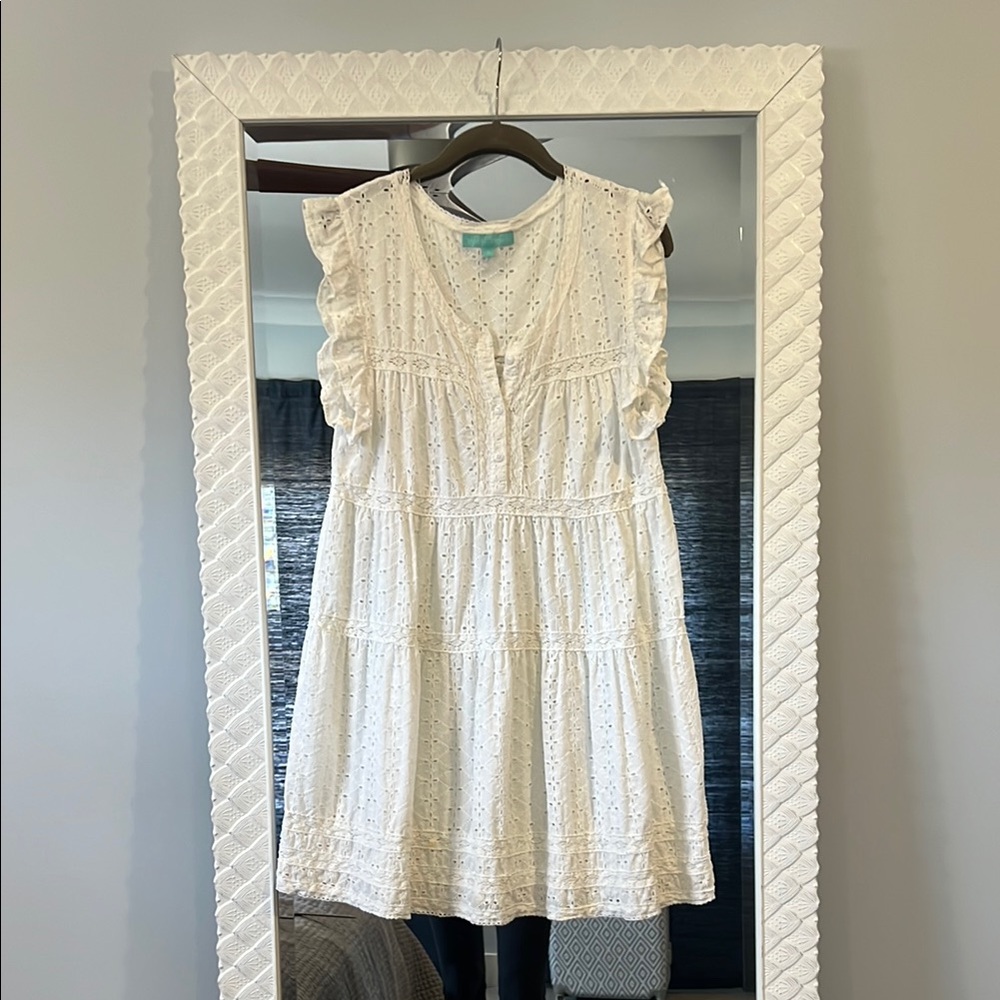 Melissa Odabash White Eyelet Swim Cover up Size Small